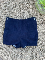 Pantalón Corto en pana  Azul de Lino