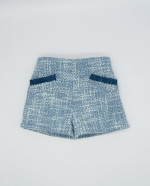 Short Bolsillos Tweed Azul Fina Ejerique