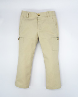 Pantalón Cargo Sarga Beige...