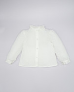 Blusa Botones Corazón y Volante Blanca Fina Ejerique