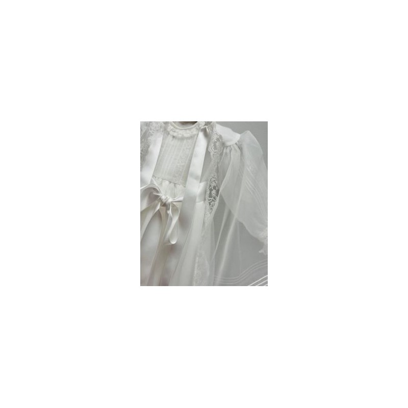 Faldón de Bautizo Blanco con Capota Creaciones Charo