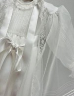 Faldón de Bautizo Blanco con Capota Creaciones Charo
