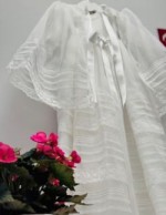 Faldón de Bautizo Blanco con Capota Creaciones Charo