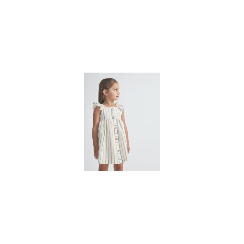 Vestido Rayas Masai con Botones Tartaleta