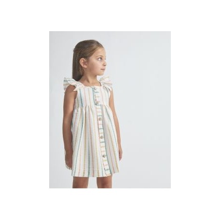 Vestido Rayas Masai con Botones Tartaleta