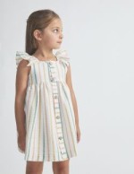 Vestido Rayas Masai con Botones Tartaleta