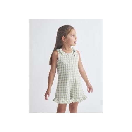 Mono Vichy Verde Niña Tartaleta