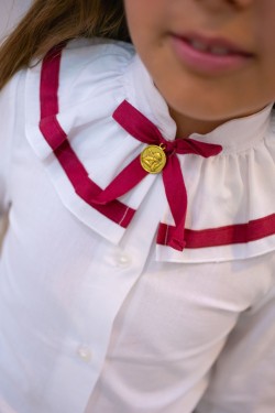 Camisa Niña Detalle Burdeos...